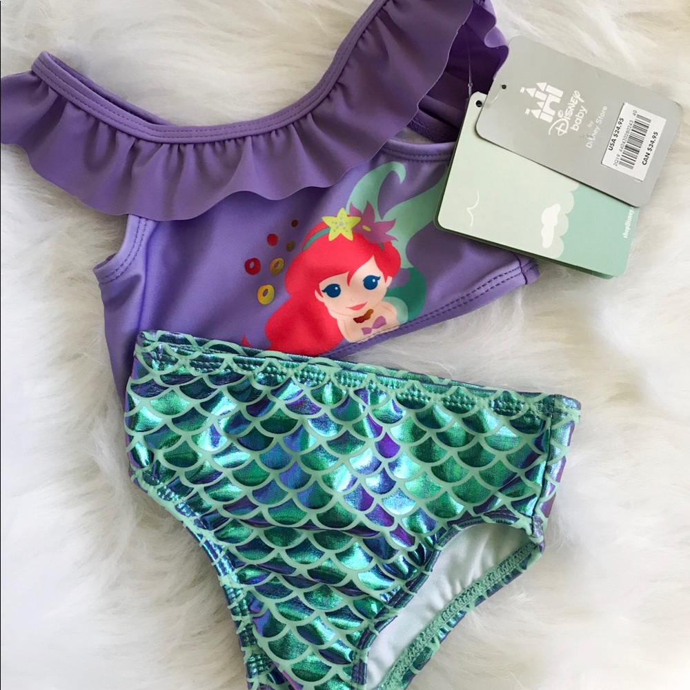 NWT Disney Little Mermaid Two Piece Swimsuit
